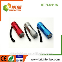 China Factory Supply Cheap Colorful Aluminium Material 9 Led torche Light Emergency Mini torche pour enfant pour cadeau